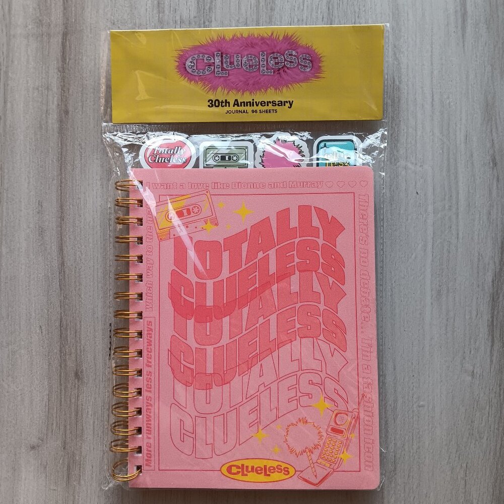 Clueless Spiral Bound Tabbed Notebook Lined 96 Sheets Pink Gold 30th Anniversary